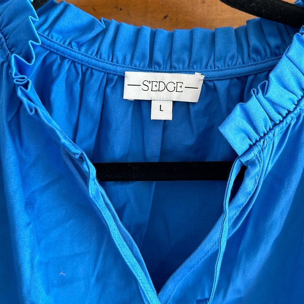 COPY - S’EDGE Sally top in color BLUE ) size Large - Picture 2 of 2